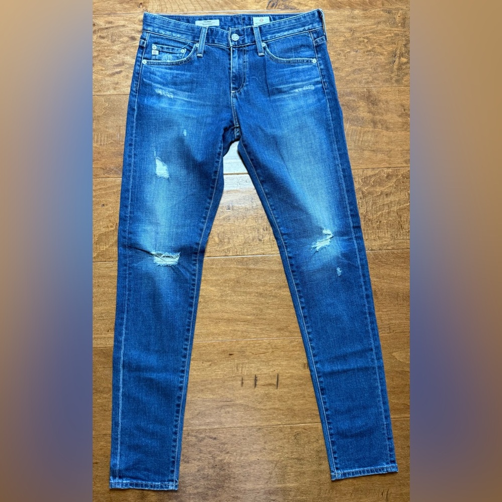 AG Adriano Goldschmied The Nikki Skinny Jeans 25R Distressed Stretch NEVER WORN